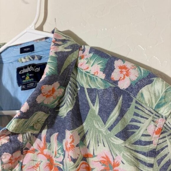 Chubbies Shirt Mens XL Friday Shirt Hawaiian Floral Short Sleeve Button Up - Picture 2 of 7
